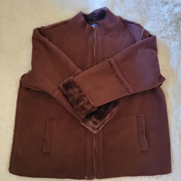 j.h.collectibles Vintage Ladies Shearling Jacket With Faux Fur Lining -  2 - Picture 4 of 7